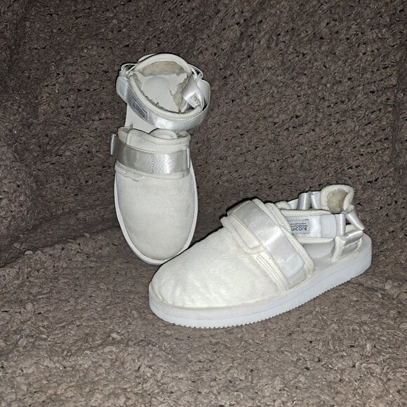 SUICOKE OG-061 White Shearling Sabot Sandals-Sz 42/9 Men-Excellent - Picture 1 of 9